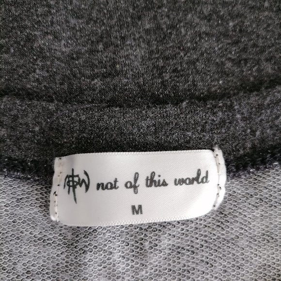 not of this world Women's Charcoal Gray Hi-Lo Sweatshirt Tshirt Size M - Picture 5 of 6